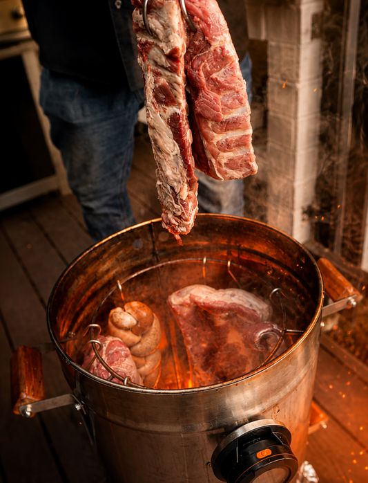 ¿Por qué la carne queda más jugosa en un barril asador?