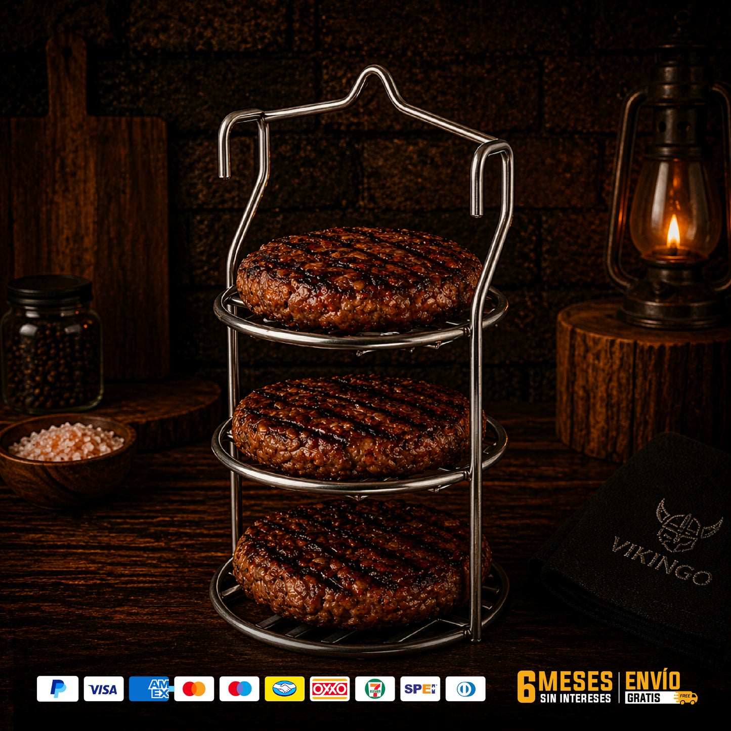 Hamburguesera - Multiusos para Barril Asador | Vikingo Barriles México