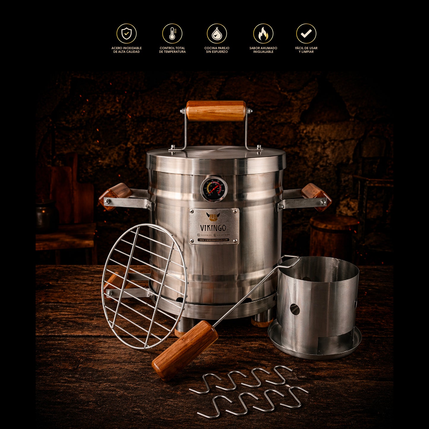 Barril Asador Mini Premium de 4 Kg | Vikingo Barriles México