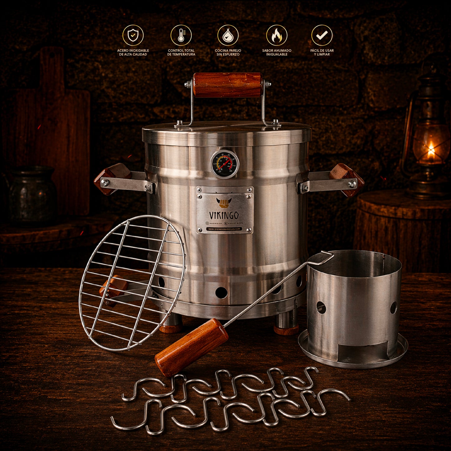 Barril Asador Pequeño Premium de 7 Kg | Vikingo Barriles México