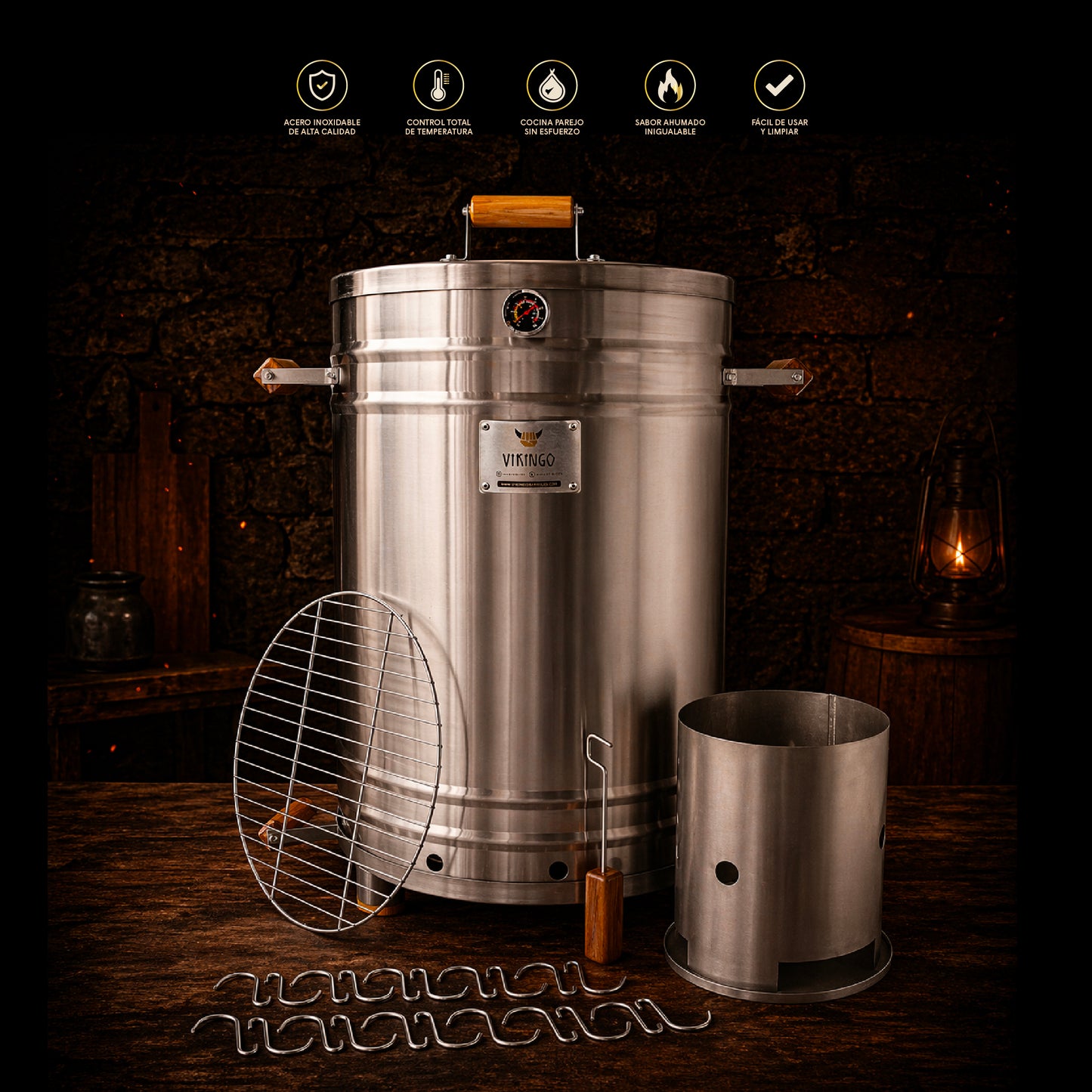 Barril Asador Jumbo Premium de 30 Kg | Ahumador Grande para Eventos – Vikingo Barriles México