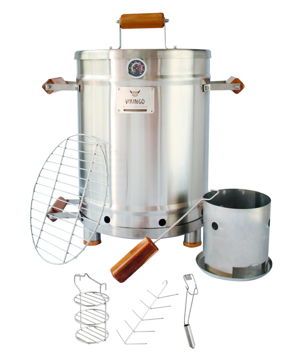 Combo Barril Asador Mediano con Termómetro Inteligente | 12,7 Kg