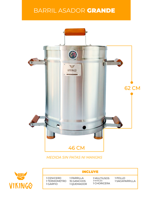 Combo Barril Asador Grande | 17 Kg