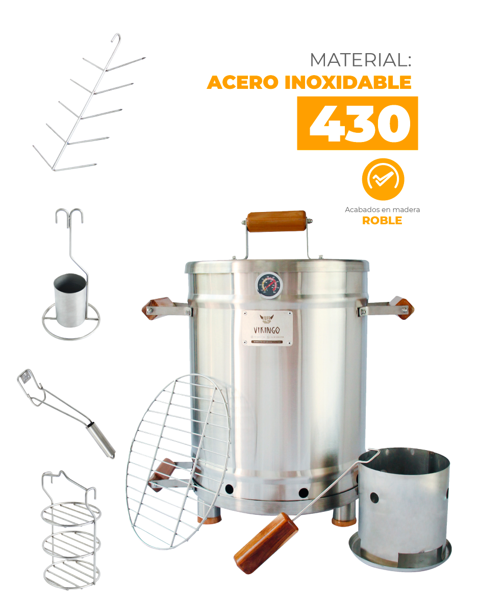 Combo Barril Asador Grande de 17 Kg con Termometro Inteligente