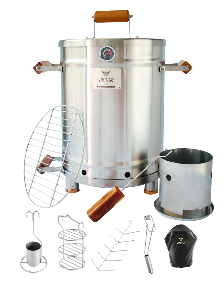 Combo Barril Asador Mediano 12,7 Kg con Termómetro Inteligente | Vikingo Barriles México