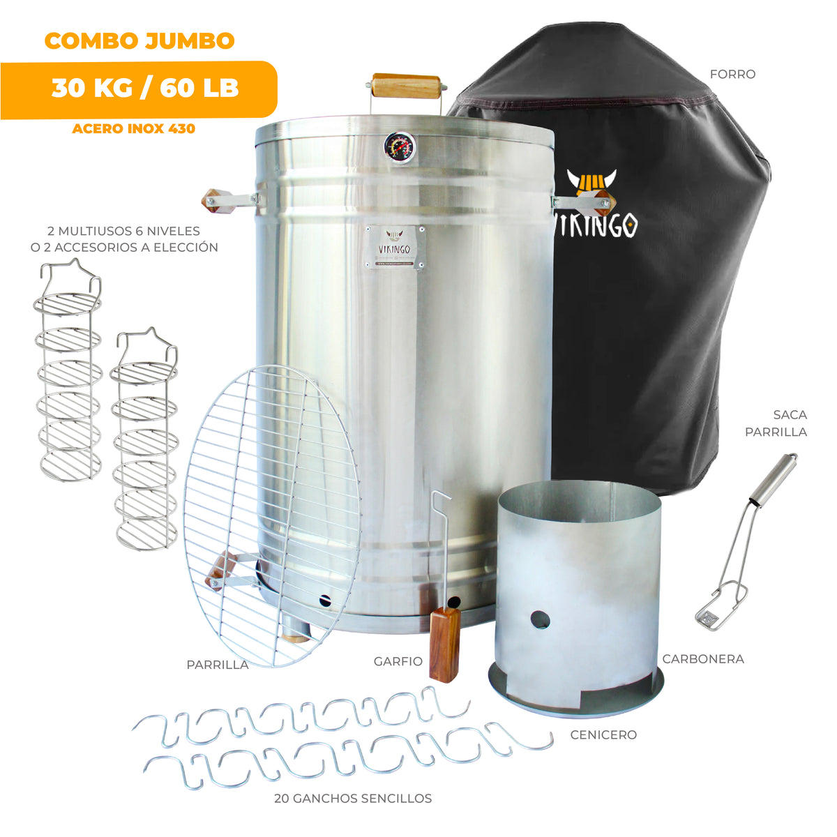 Combo Barril Asador Jumbo | 30 Kg