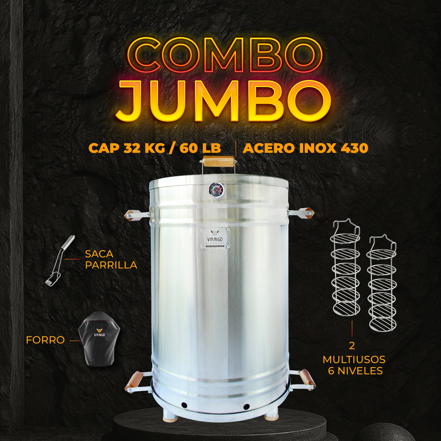 Combo Barril Asador Jumbo | 32 Kg