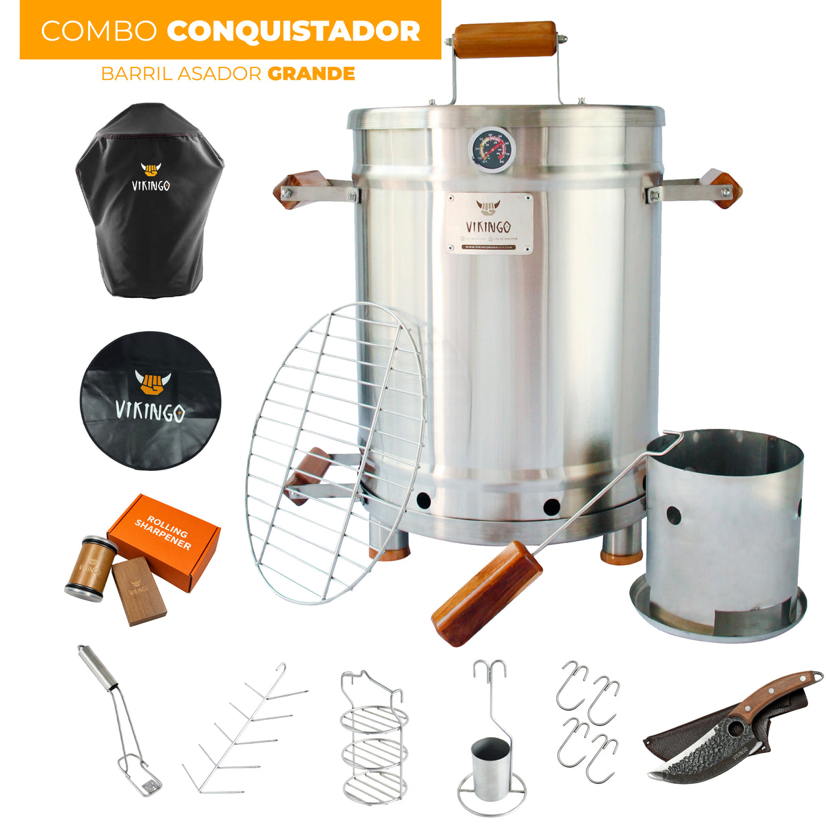 Combo Conquistador Barril Asador Grande | 17 Kg