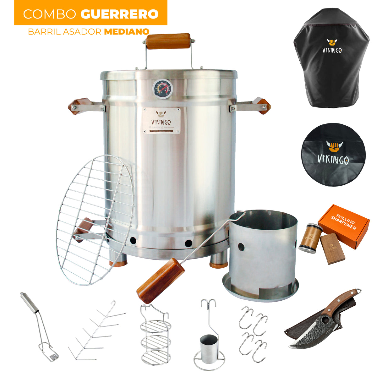 Combo Guerrero Barril Asador Mediano | 12,7 Kg