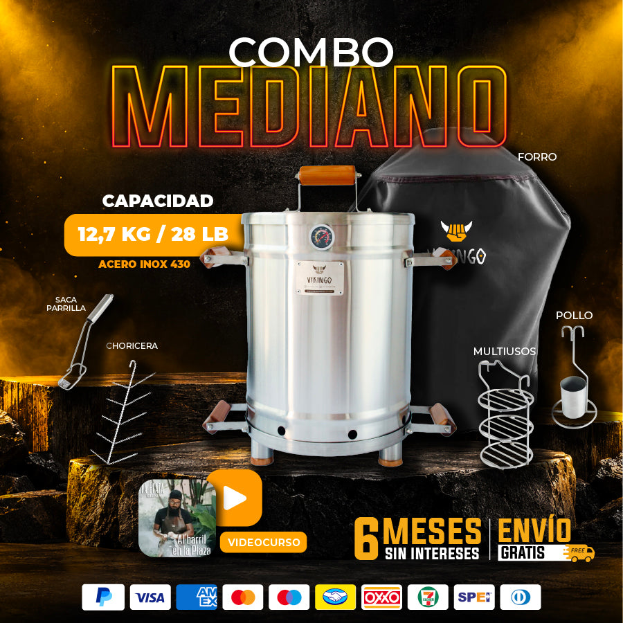 Combo Barril Asador Mediano | 12,7 Kg