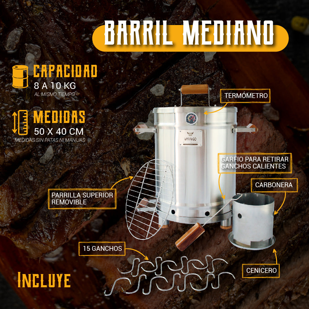Barril Asador Mediano Premium de 12,7 Kg
