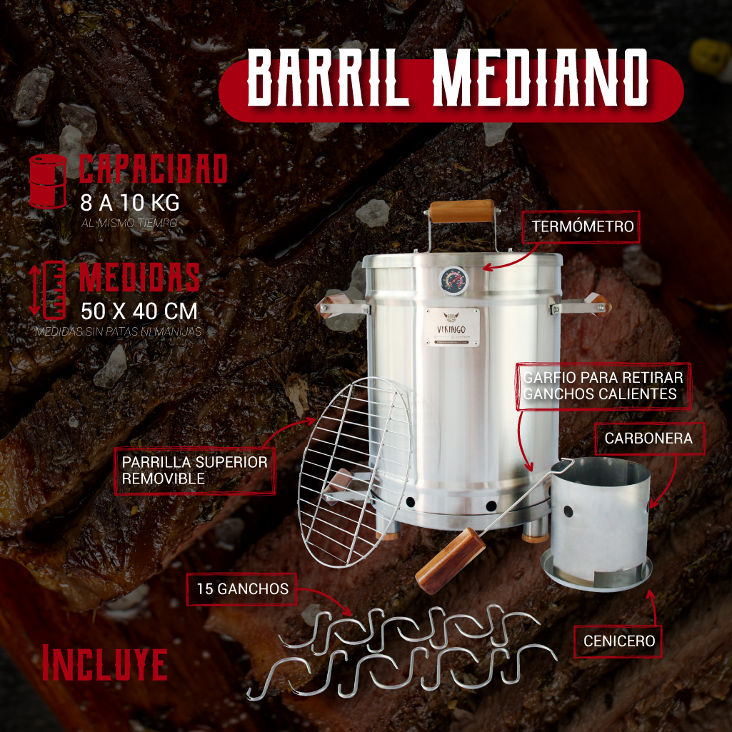 Barril Asador Eco Mediano de 10 Kg