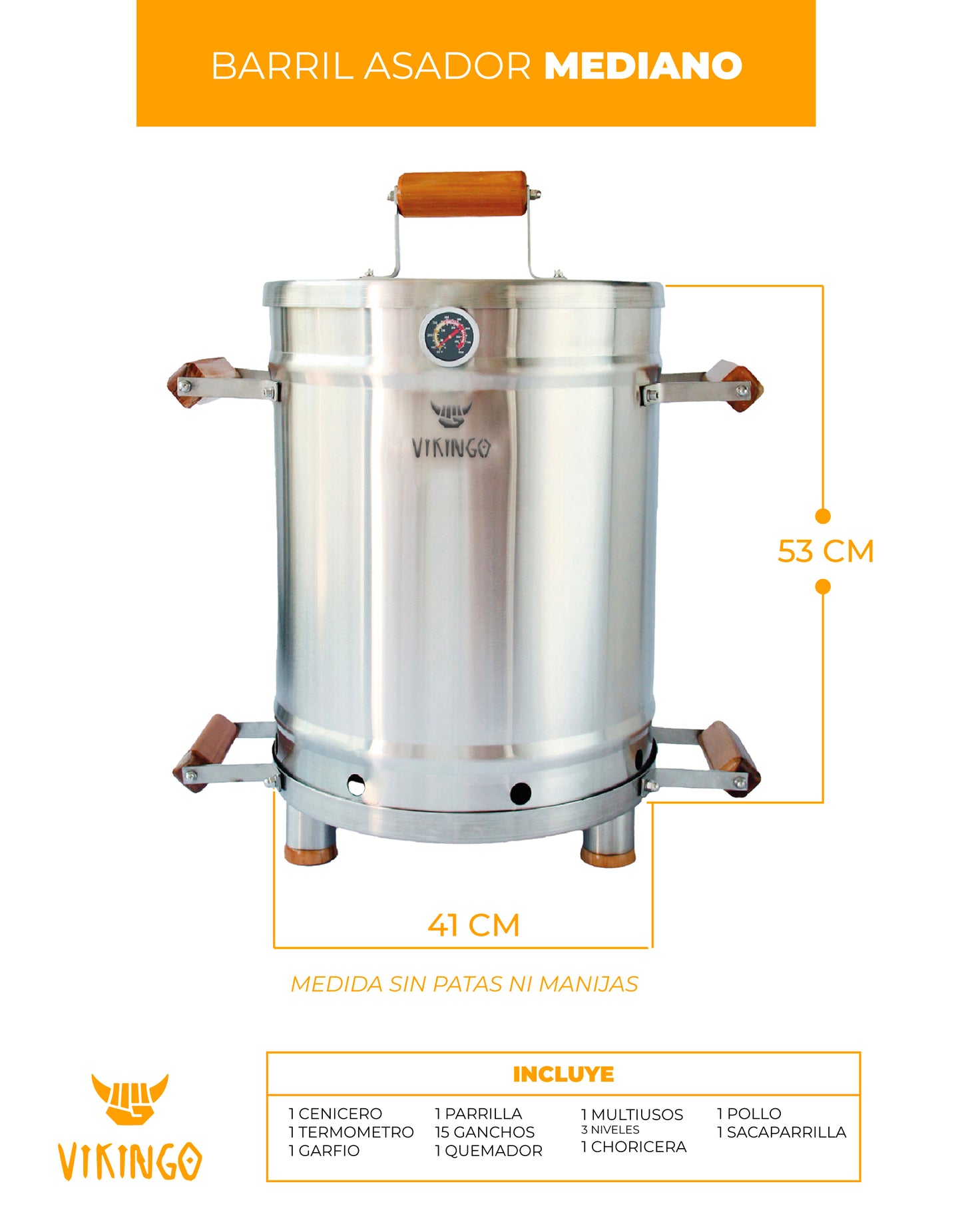 Combo Barril Asador Mediano | 12,7 Kg