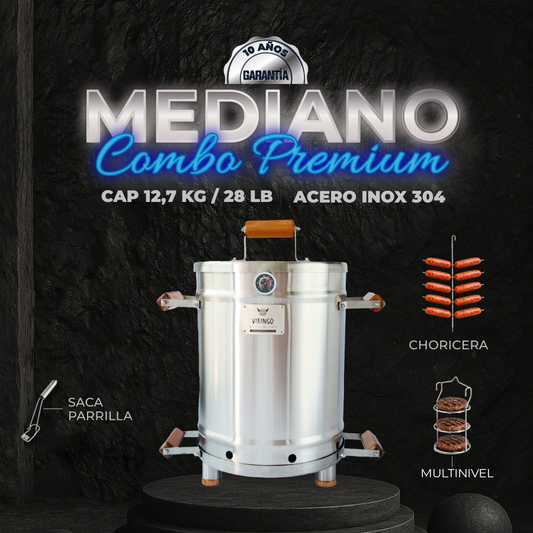 Combo Barril Asador Mediano | 28 Lb