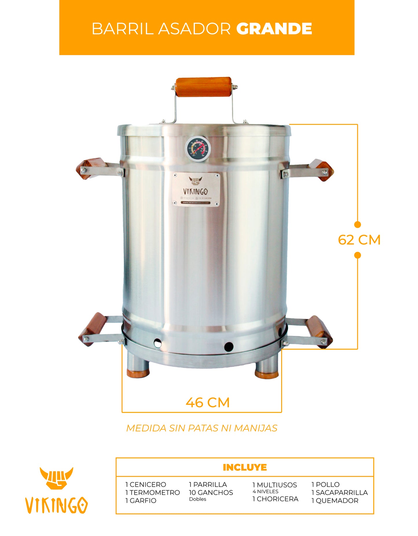 Combo Barril Asador Grande | 17 Kg