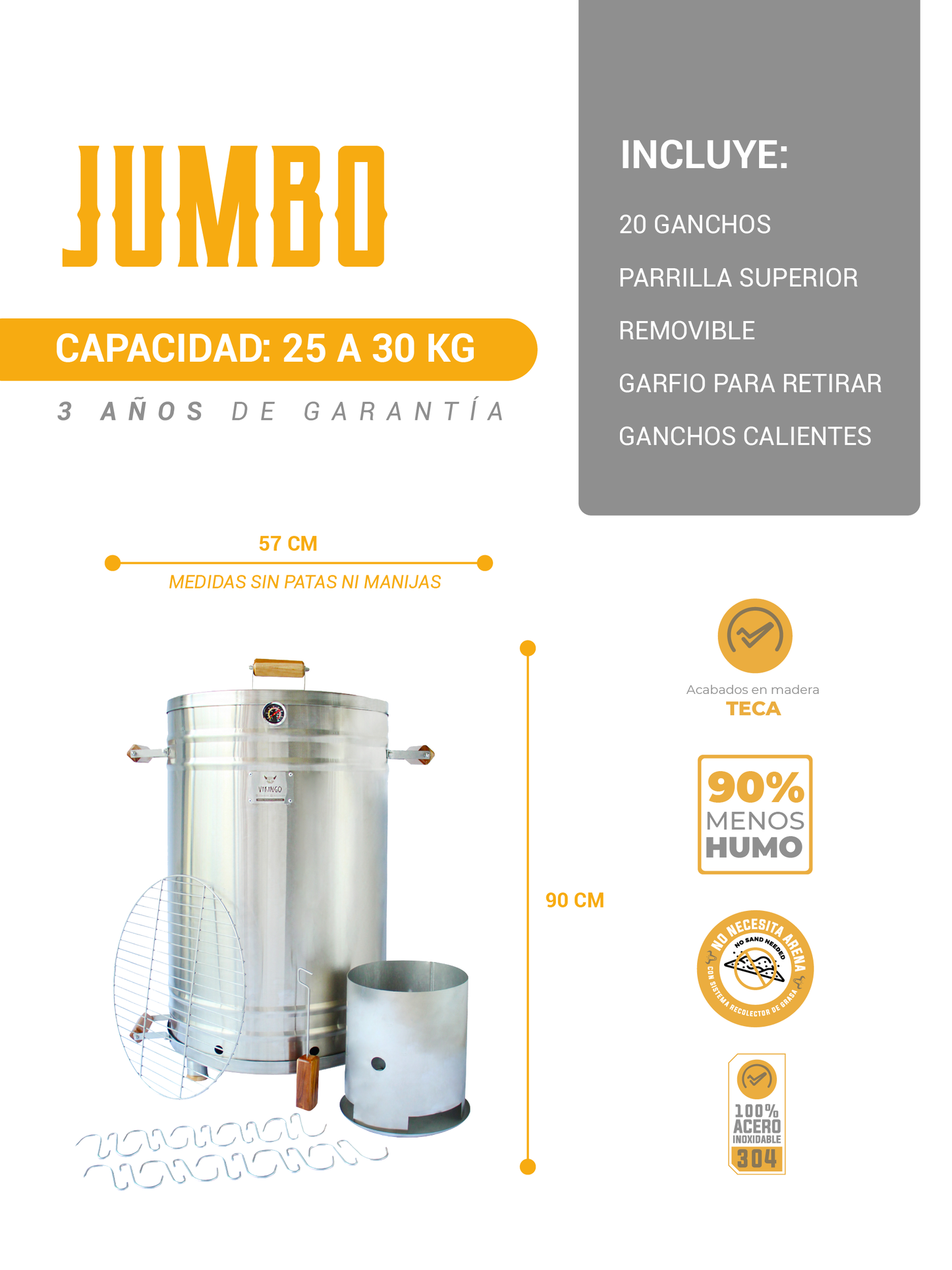 Barril Asador Jumbo Premium de 30 Kg